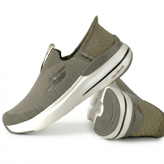 Performance Slip-Ins Premium Shoes – Hands Free Comfort Sneakers (Khaki)