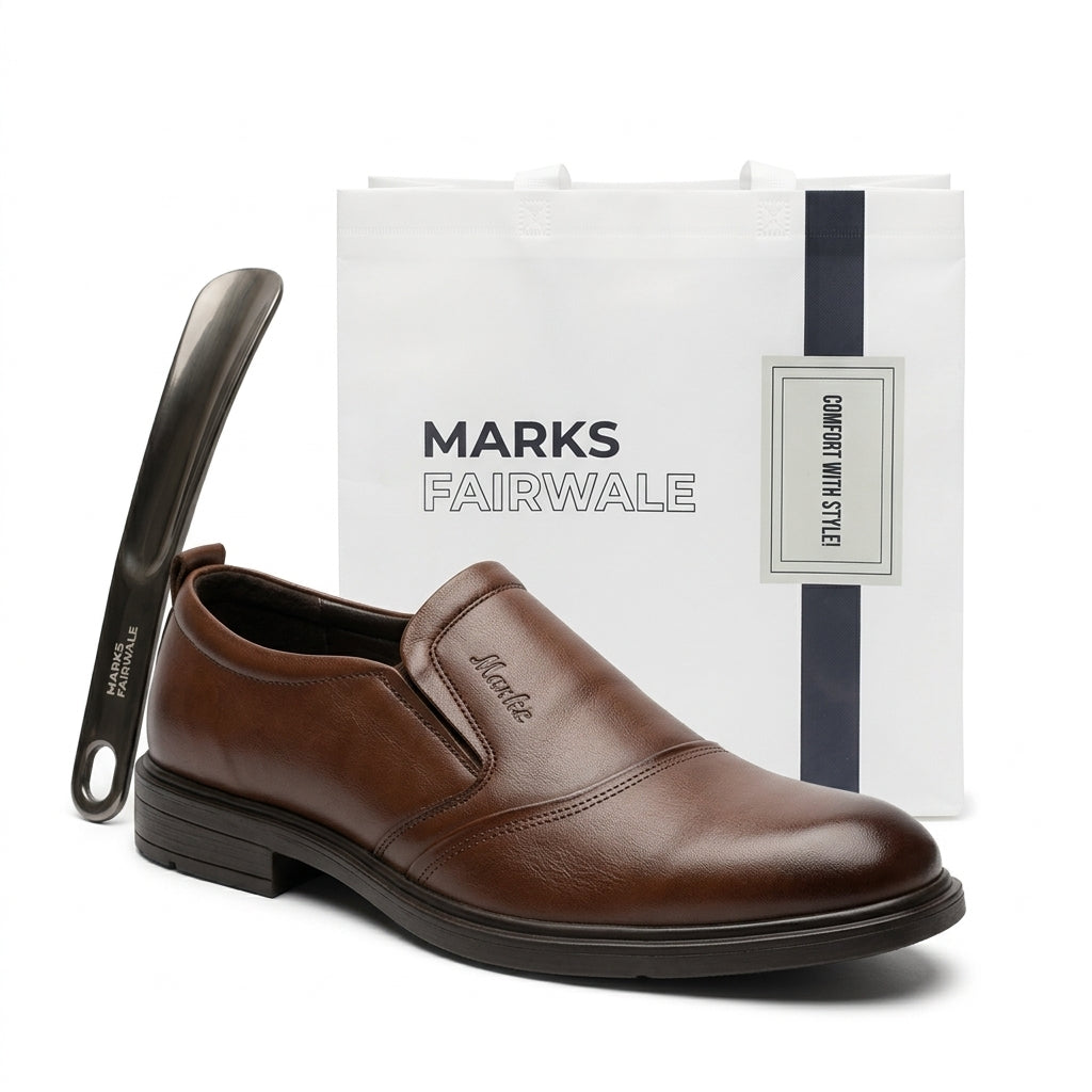 Premium Black Leather Slip-On Shoes for Men MU2