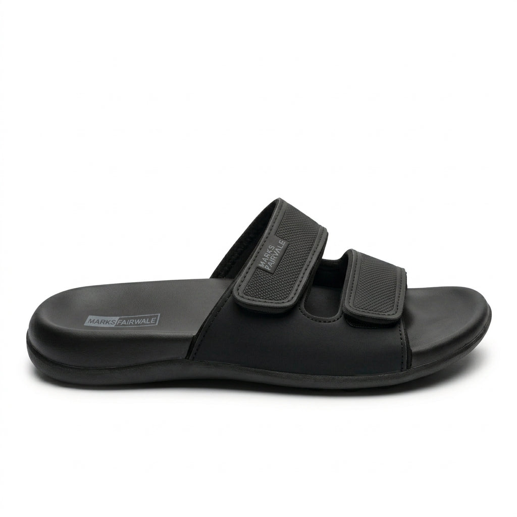 Men’s Premium Adjustable Comfort Sandals ( BLACK ) – MARKSFAIRWALE