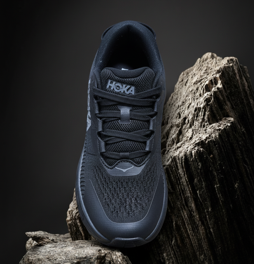 HOKA (All Black) Running Shoes with Black Cushion Sole (Sizes 41–45)