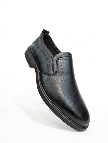 Premium Black Leather Slip-On Shoes for Men BL1