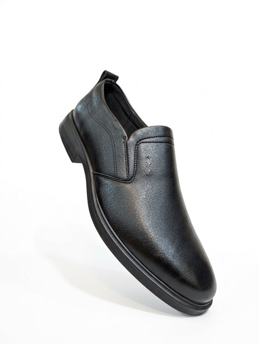 Premium Black Leather Slip-On Shoes for Men BL1