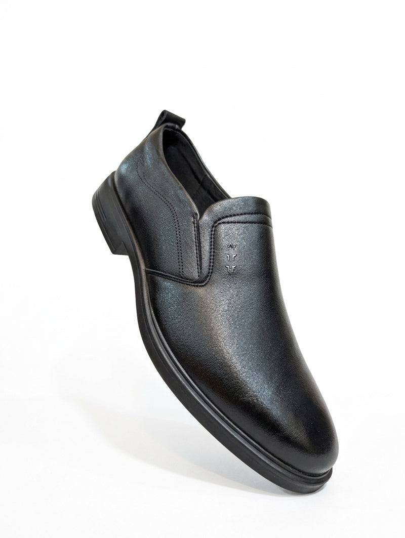 Premium Black Leather Slip-On Shoes for Men BL1