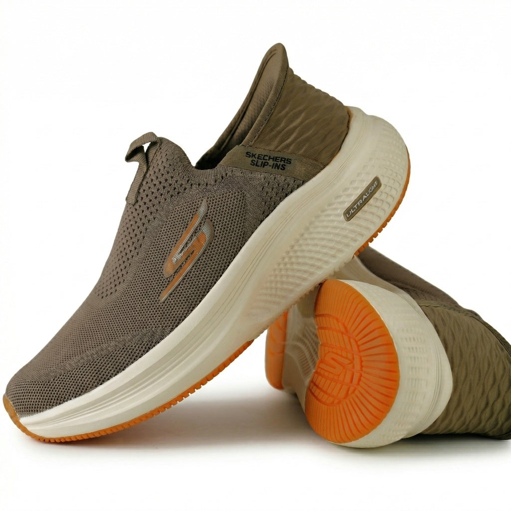 Skechers Slip-Ins Premium Replica Shoes – Ultra Comfort Slip-On Sneakers (Khaki)