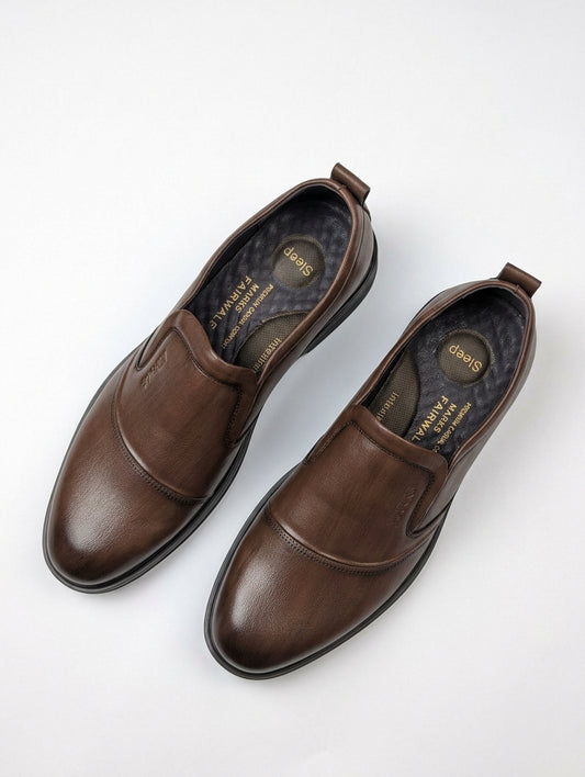 Premium Black Leather Slip-On Shoes for Men MU2