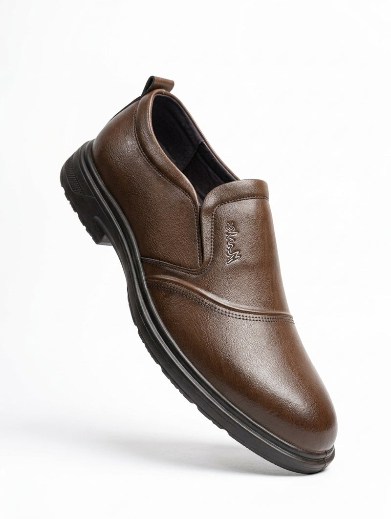 Premium Black Leather Slip-On Shoes for Men MU2