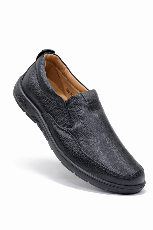 Ecco 2079 - Premium Cow Leather Slip-On Shoes (Black)