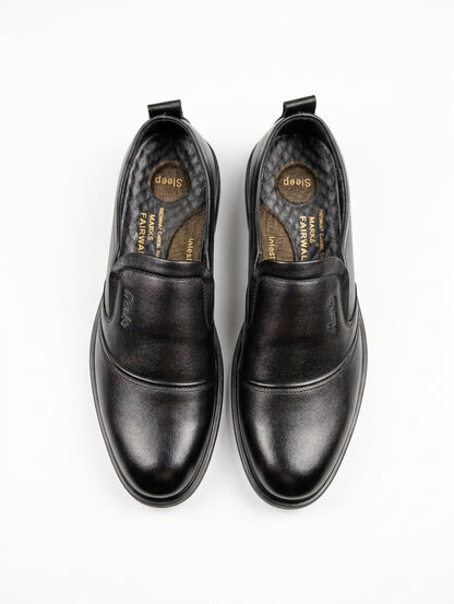 Premium Black Leather Slip-On Shoes for Men BL2