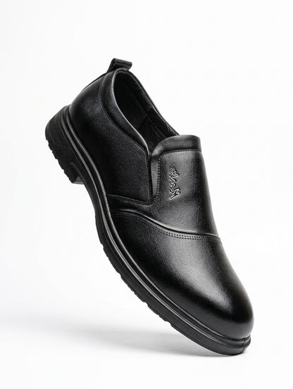 Premium Black Leather Slip-On Shoes for Men BL2