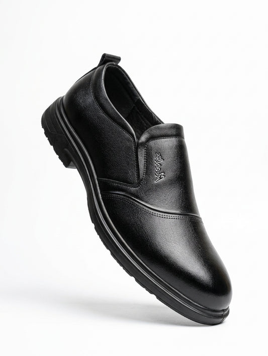 Premium Black Leather Slip-On Shoes for Men BL2