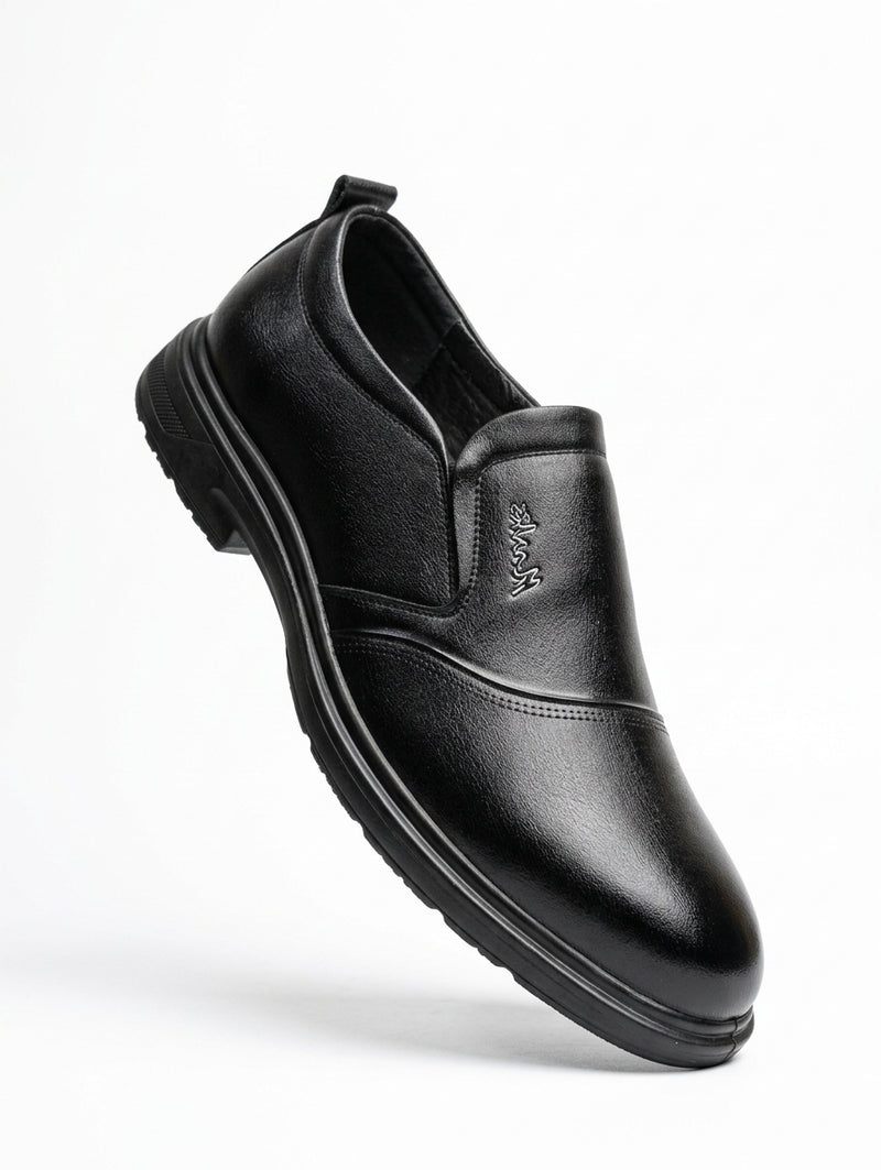 Premium Black Leather Slip-On Shoes for Men BL2
