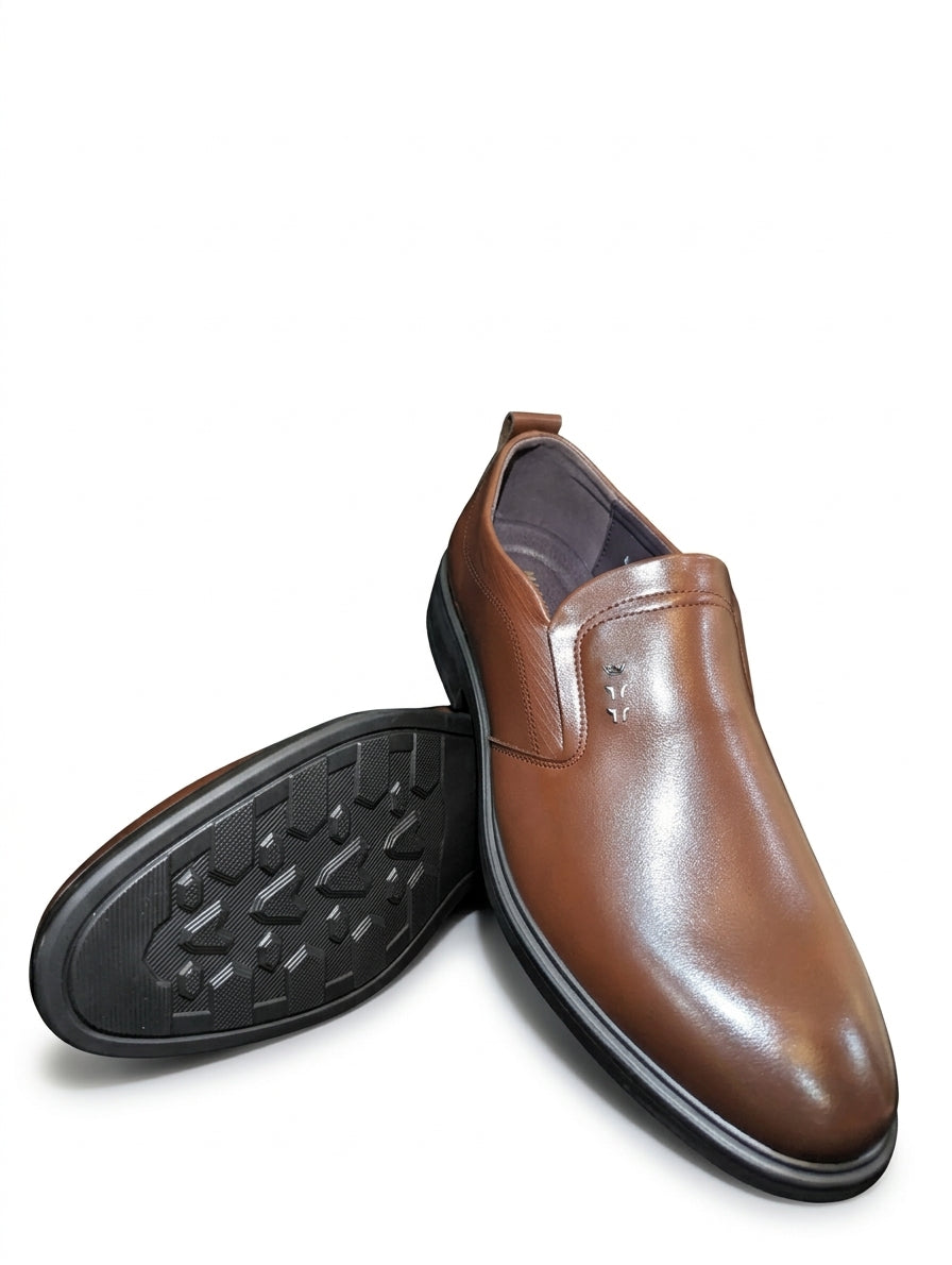 Premium Black Leather Slip-On Shoes for Men MU1
