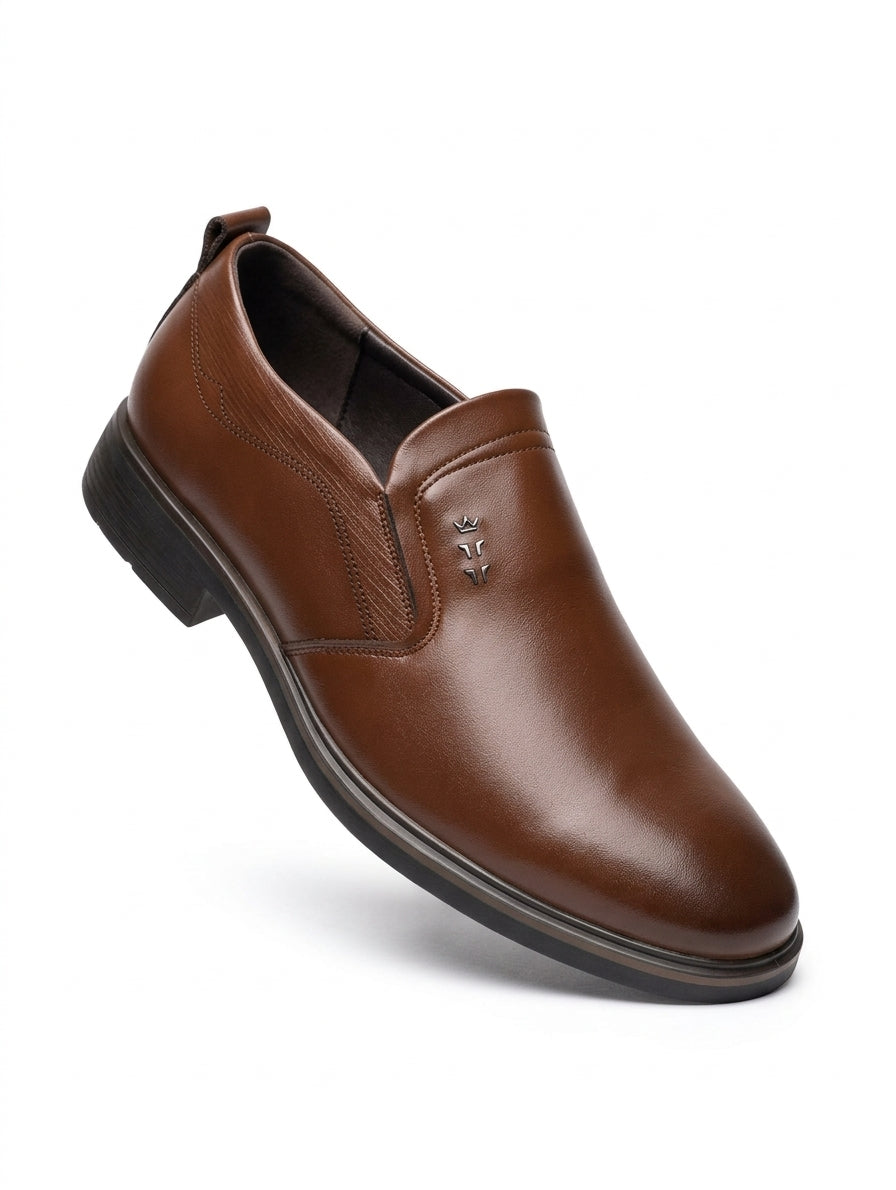 Premium Black Leather Slip-On Shoes for Men MU1
