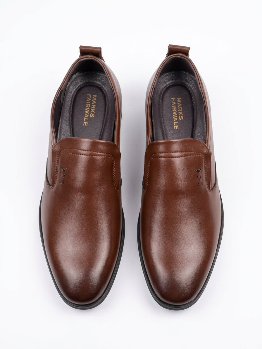Premium Black Leather Slip-On Shoes for Men MU1
