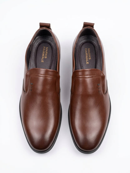Premium Black Leather Slip-On Shoes for Men MU1