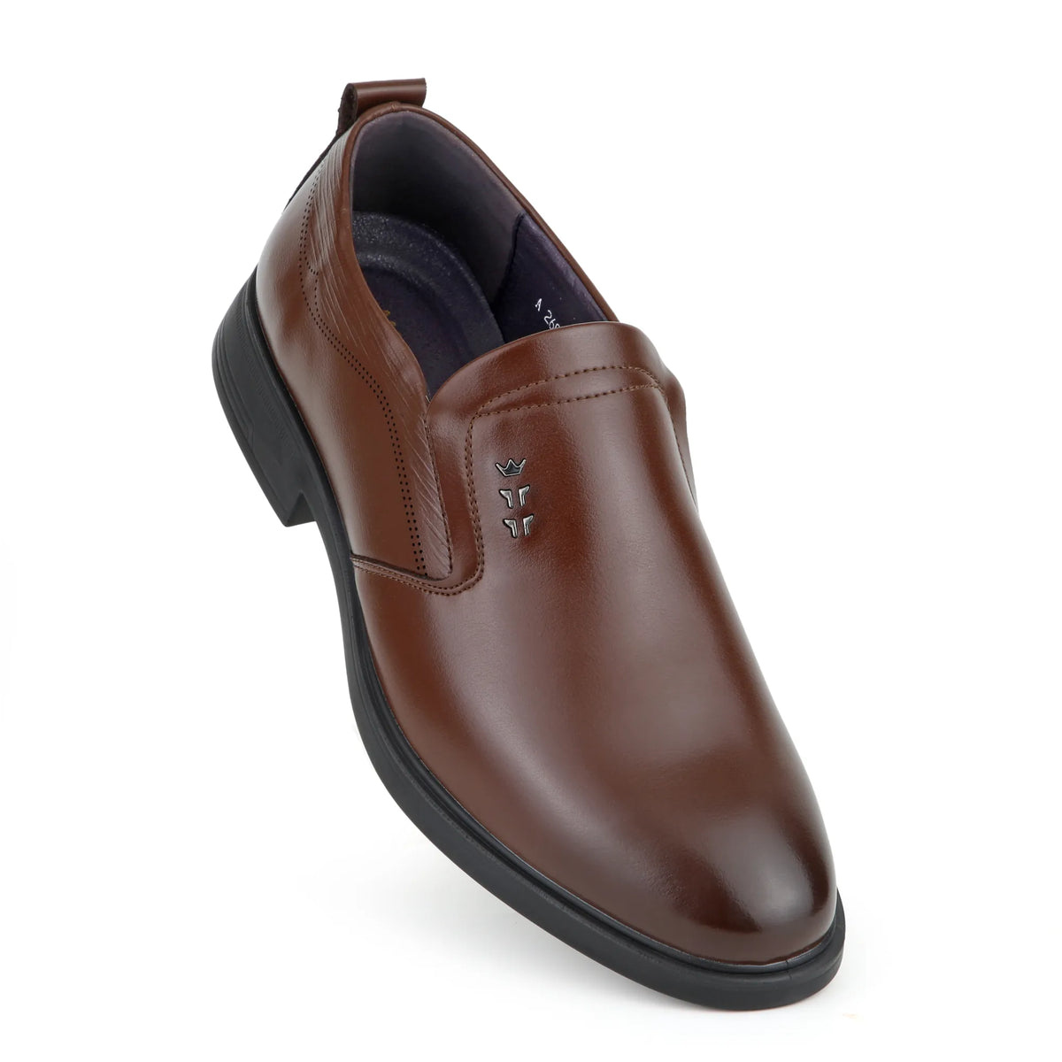 SOLES M-609 mustard brown leather formal slip-on shoes for men, image 2
