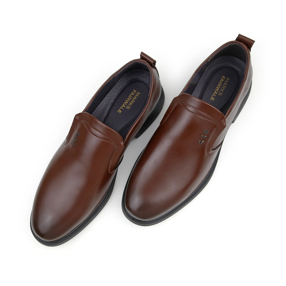 SOLES M-609 mustard brown leather formal slip-on shoes for men, image 4