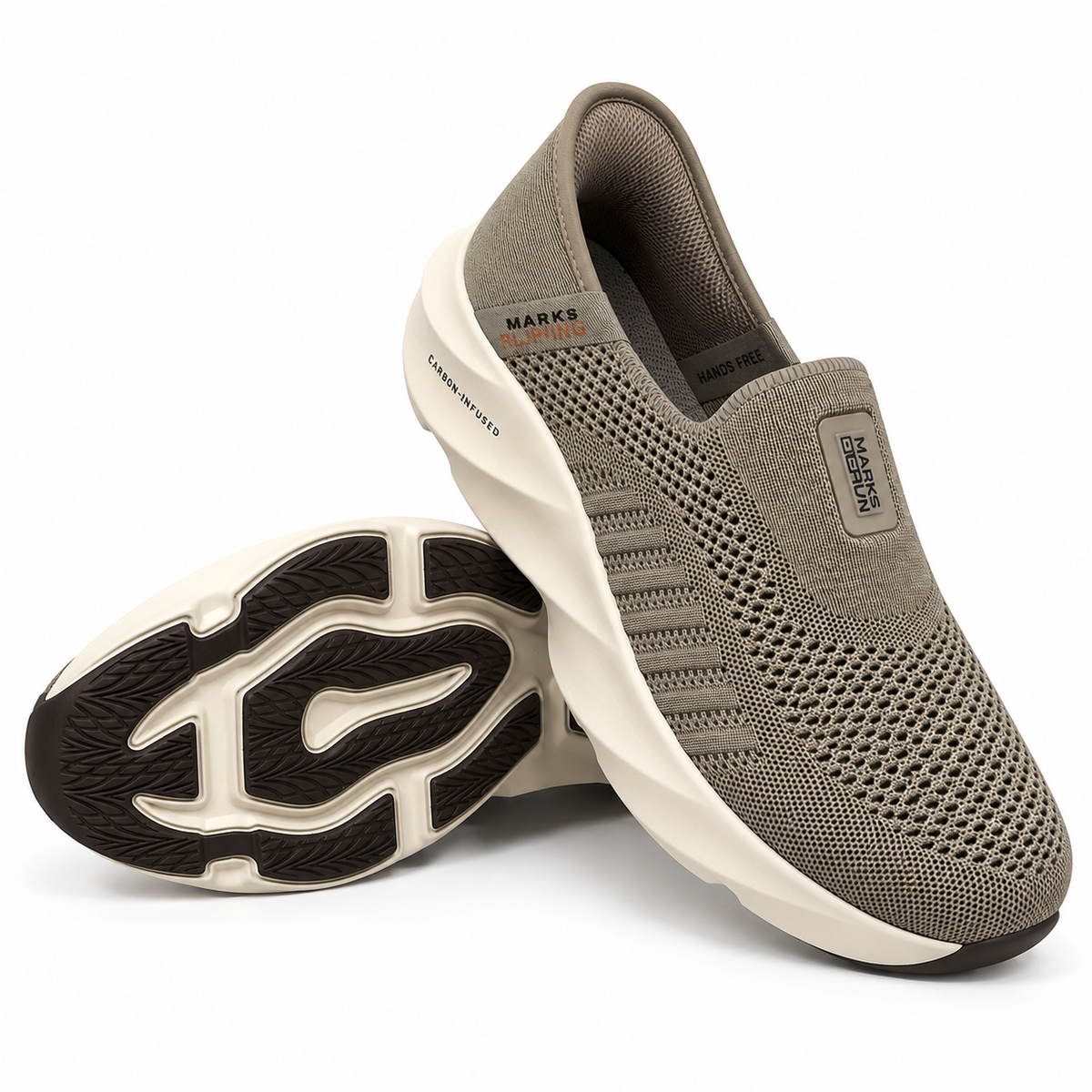 Marks Knit Slip-In Comfort Sneakers ( CAMEL )