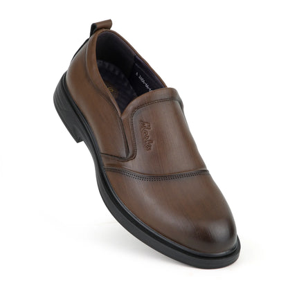 SOLES M-667 mustard brown leather slip-on shoes for men, image 2