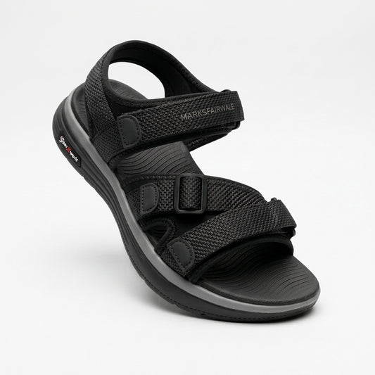 Men’s Premium Comfort Sandals ( Black ) – Stylish, Adjustable & Durable