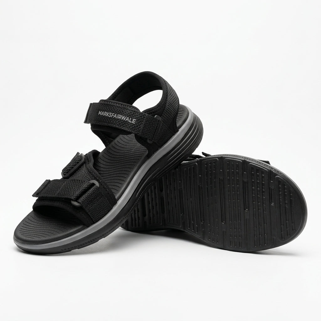 Men’s Premium Comfort Sandals ( Black ) – Stylish, Adjustable & Durable