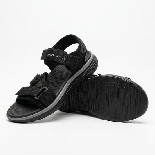Men’s Premium Comfort Sandals ( Black ) – Stylish, Adjustable & Durable