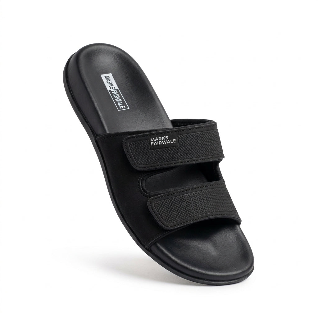 Men’s Premium Adjustable Comfort Sandals ( BLACK ) – MARKSFAIRWALE