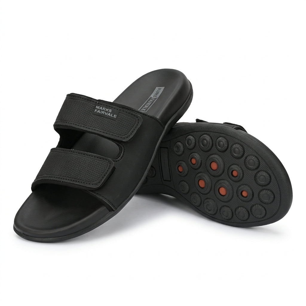 Men’s Premium Adjustable Comfort Sandals ( BLACK ) – MARKSFAIRWALE