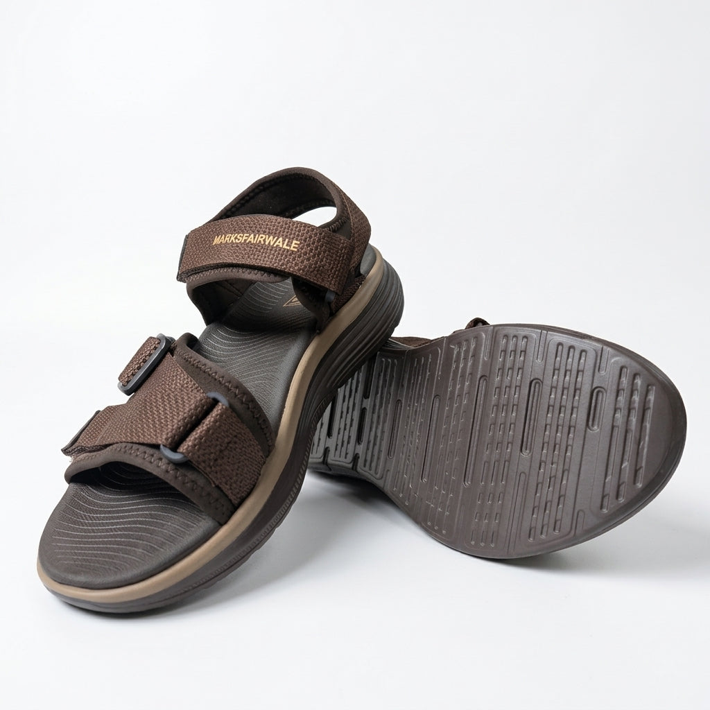 Men’s Premium Comfort Sandals ( Brown ) – Stylish, Adjustable & Durable