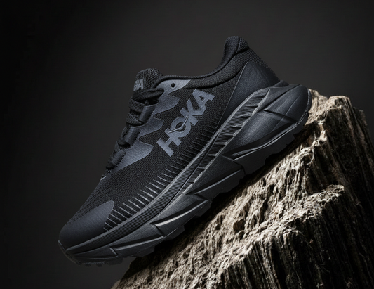 HOKA (All Black) Running Shoes with Black Cushion Sole (Sizes 41–45)