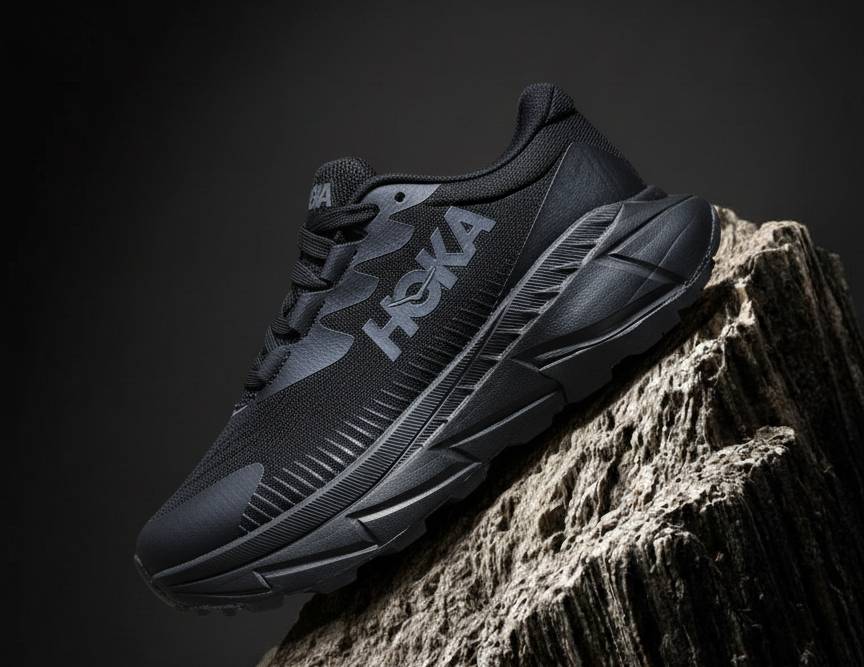 HOKA (All Black) Running Shoes with Black Cushion Sole (Sizes 41–45)