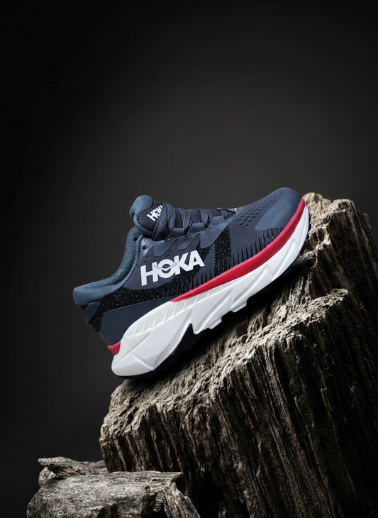 HOKA All Black Running Shoes with Black Cushion Sole (Sizes 41–45)