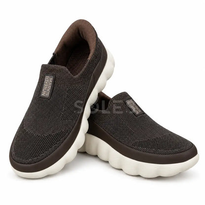 SOLES M-935 coffee men's breathable mesh slip-on walking shoe, photo 3 of 4