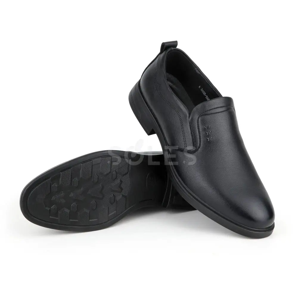 SOLES M-609 black leather formal slip-on shoes for men, image 3