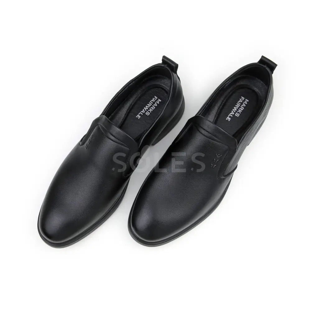 SOLES M-609 black leather formal slip-on shoes for men, image 4