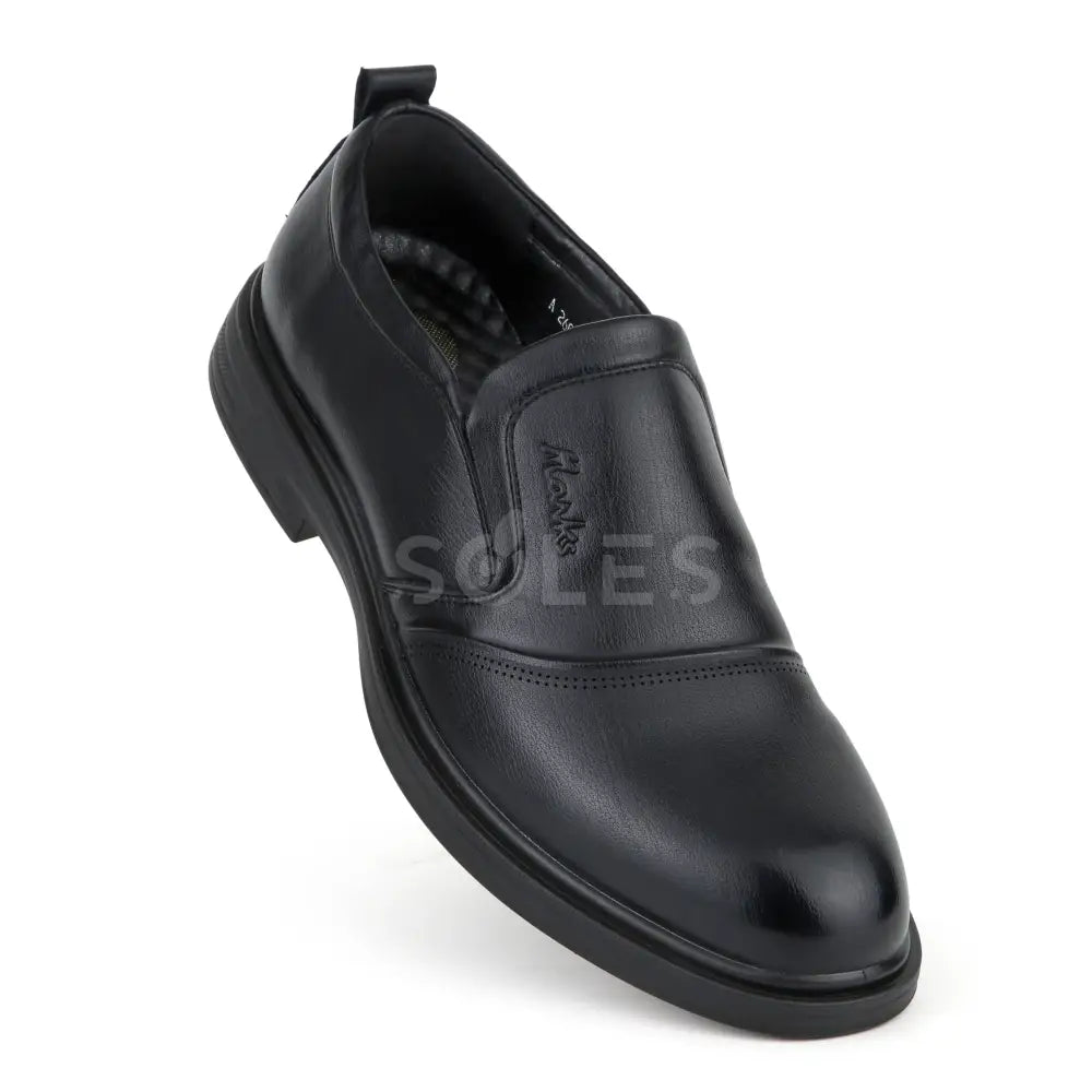 SOLES M-667 black leather slip-on shoes for men, image 2