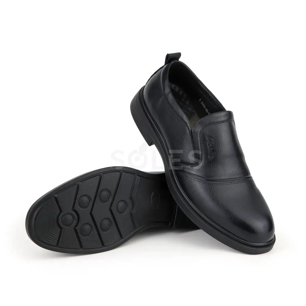 SOLES M-667 black leather slip-on shoes for men, image 3
