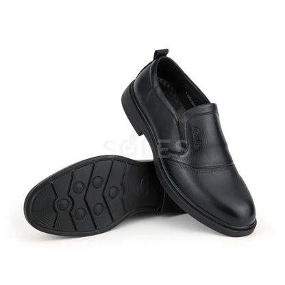 SOLES M-667 black leather slip-on shoes for men, image 3