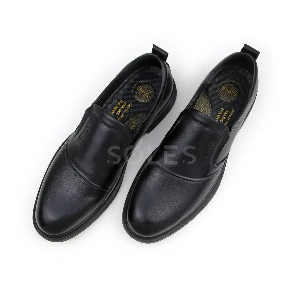 SOLES M-667 black leather slip-on shoes for men, image 4