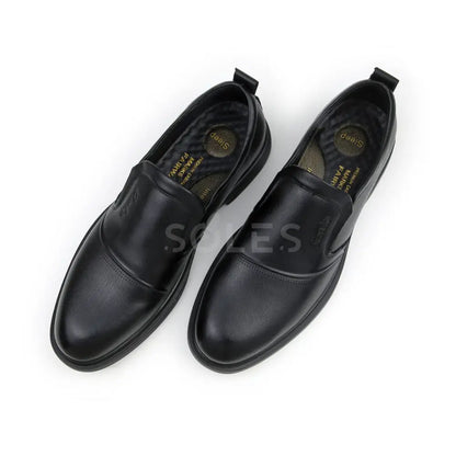 SOLES M-667 black leather slip-on shoes for men, image 4