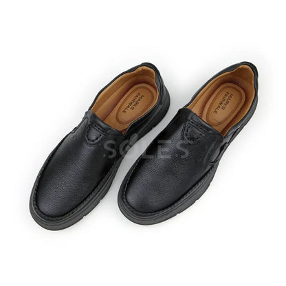 SOLES E-55 black leather casual slip-on shoes for men, image 4