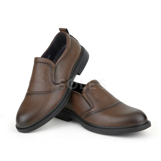 SOLES M-667 mustard brown leather slip-on shoes for men, image 1